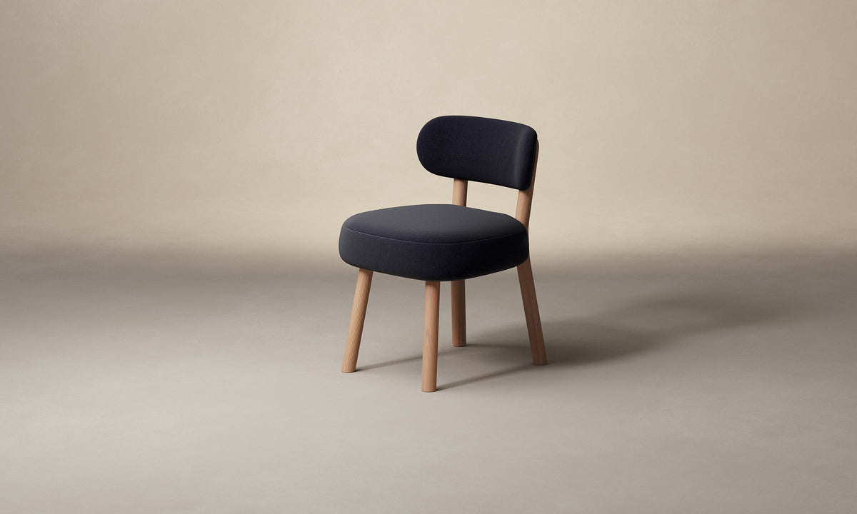 The Jane Dining Chair - Marled Alpaca Velvet Nightfall
