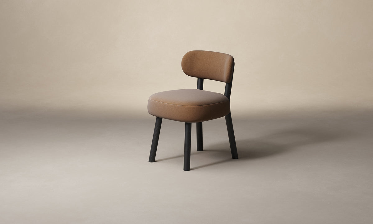 The Jane Dining Chair - Marled Alpaca Velvet Whiskey
