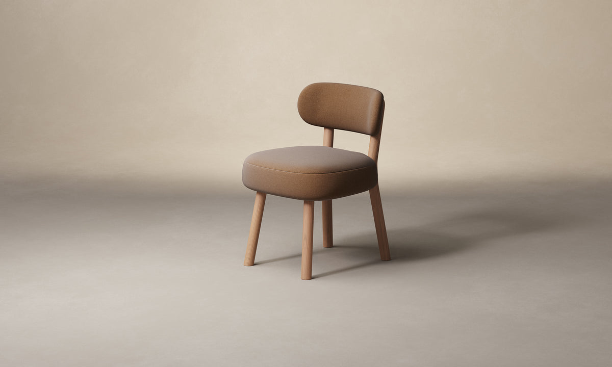 The Jane Dining Chair - Marled Alpaca Velvet Whiskey