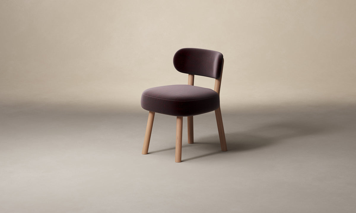 The Jane Dining Chair - Mohair Crimson