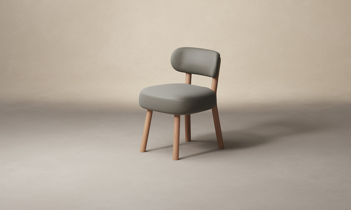 The Jane Dining Chair - Pebbled Leather Ash