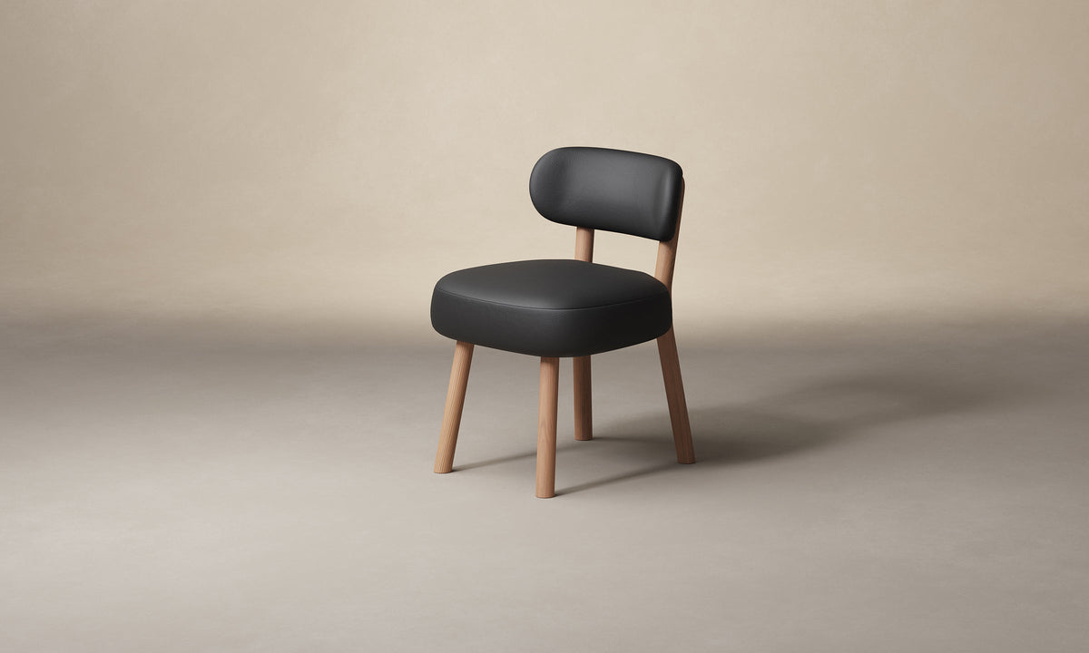 The Jane Dining Chair - Pebbled Leather Ink