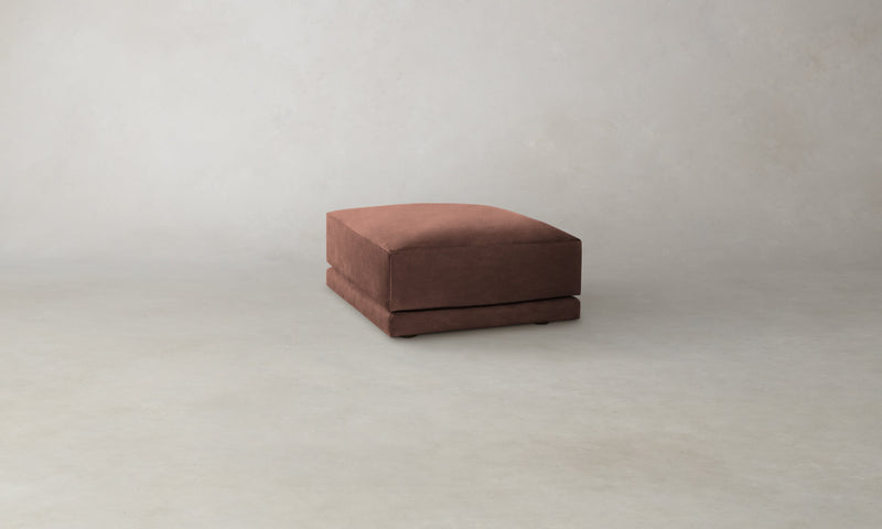 The Jones Ottoman - Marled Alpaca Velvet Molasses