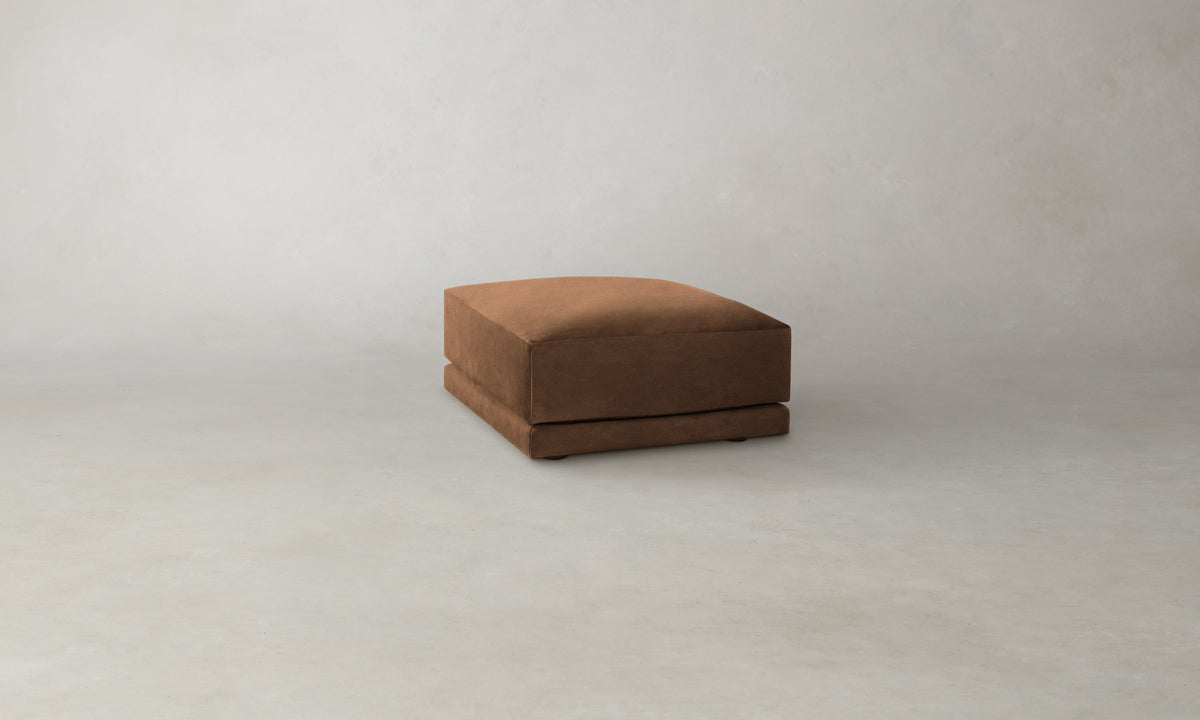 The Jones Ottoman - Marled Alpaca Velvet Whiskey