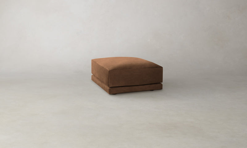 The Jones Ottoman - Marled Alpaca Velvet Whiskey