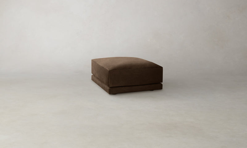The Jones Ottoman - Performance Velvet Bark