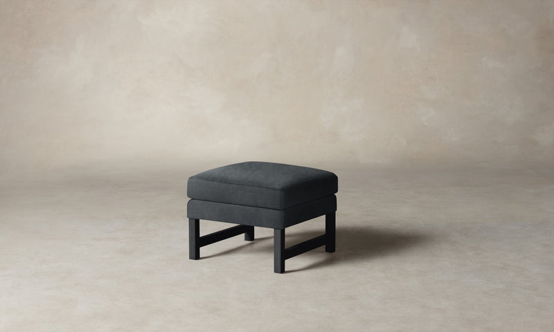 The Kaye Ottoman - Marled Alpaca Velvet Basalt
