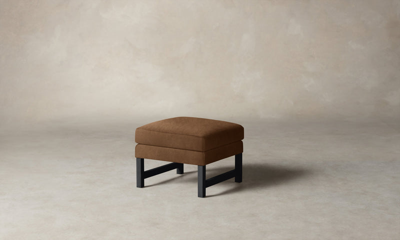 The Kaye Ottoman - Marled Alpaca Velvet Whiskey