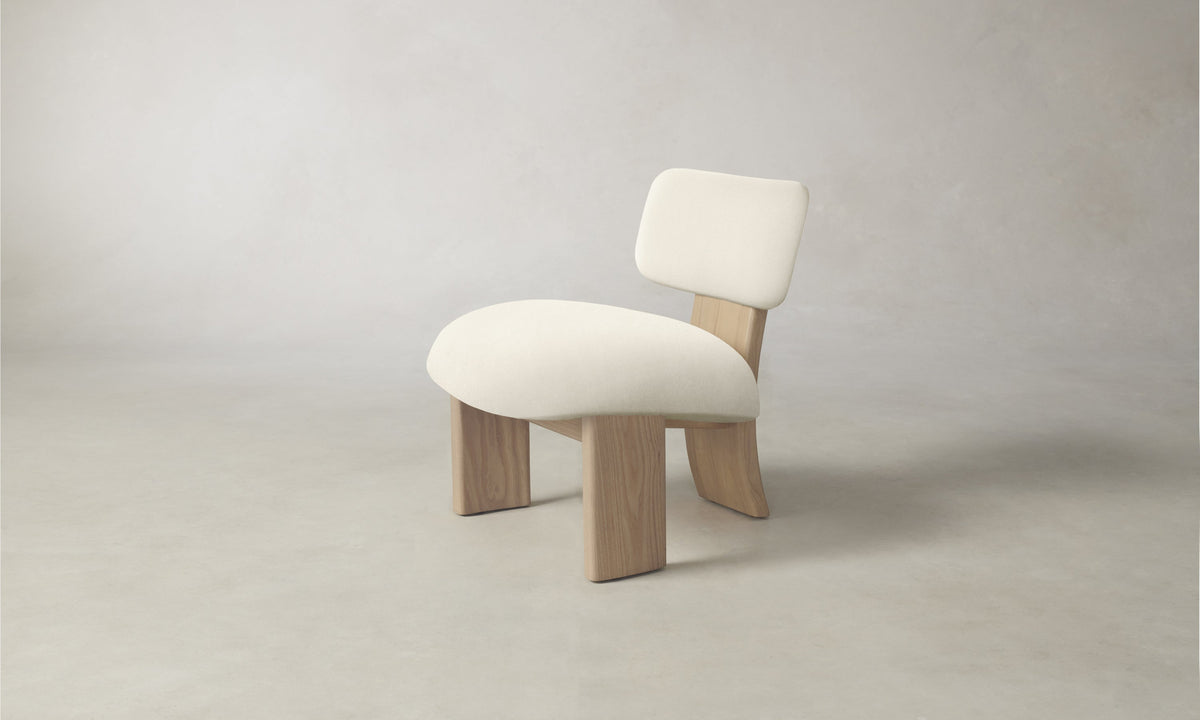 The Kenmare Chair - Marled Alpaca Velvet Porcelain