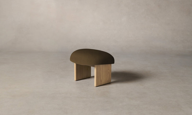 The Kenmare Ottoman - Marled Alpaca Velvet Marsh