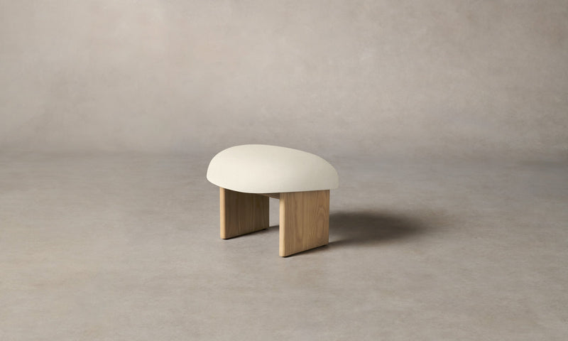 The Kenmare Ottoman - Marled Alpaca Velvet Porcelain