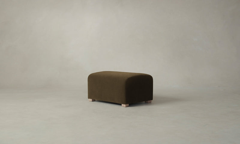 The Lenox Ottoman - Marled Alpaca Velvet Marsh