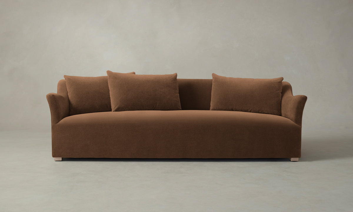 The Lenox Sofa - Marled Alpaca Velvet Whiskey