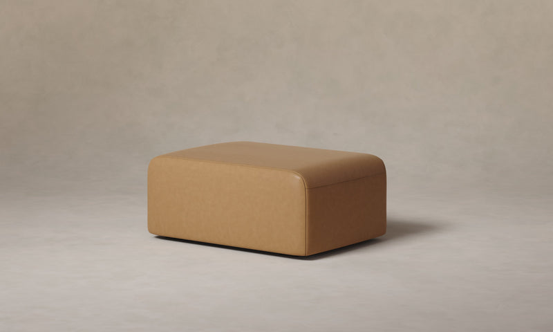 The Marcello Ottoman - Costa Leather Nutmeg