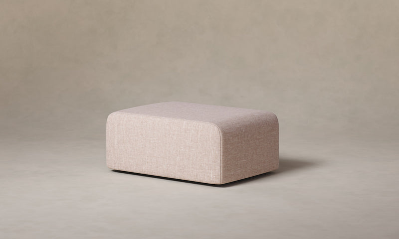 The Marcello Ottoman - Heritage Belgian Linen Petal