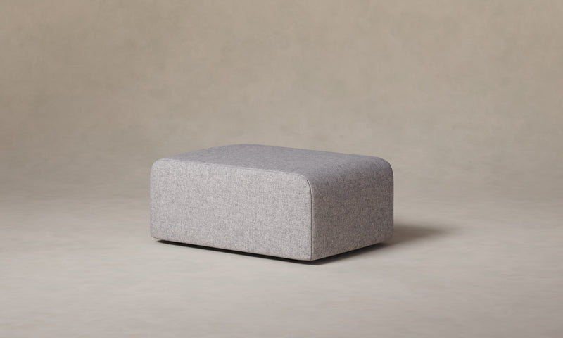 The Marcello Ottoman - Italian Brushed Wool Moon