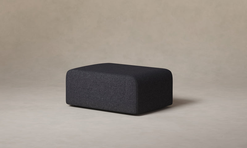 The Marcello Ottoman - Italian Brushed Wool Pepper