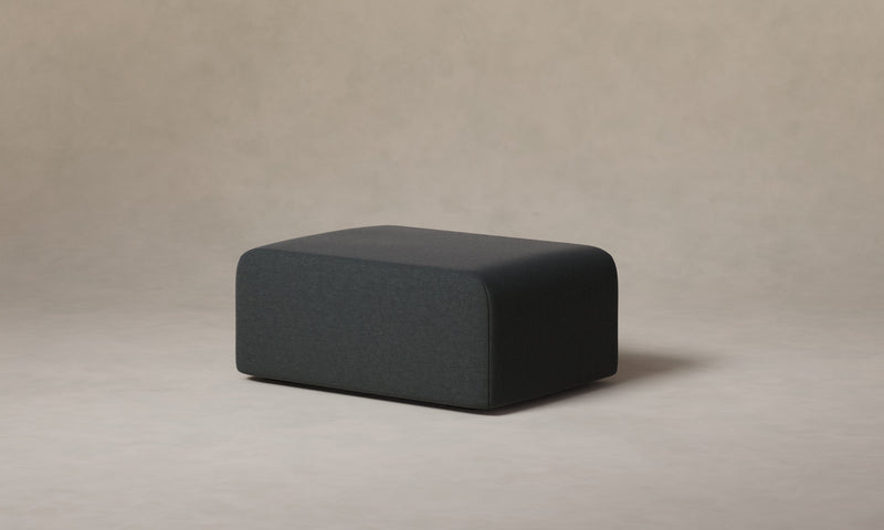 The Marcello Ottoman - Marled Alpaca Velvet Basalt