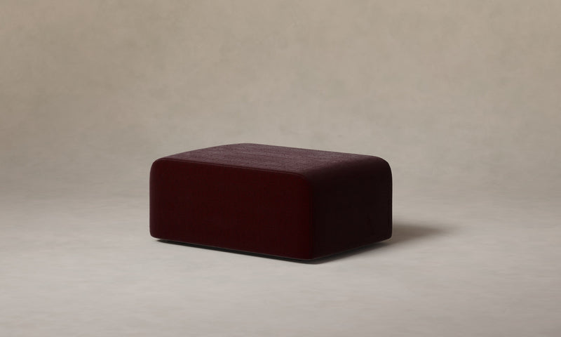 The Marcello Ottoman - Mohair Crimson