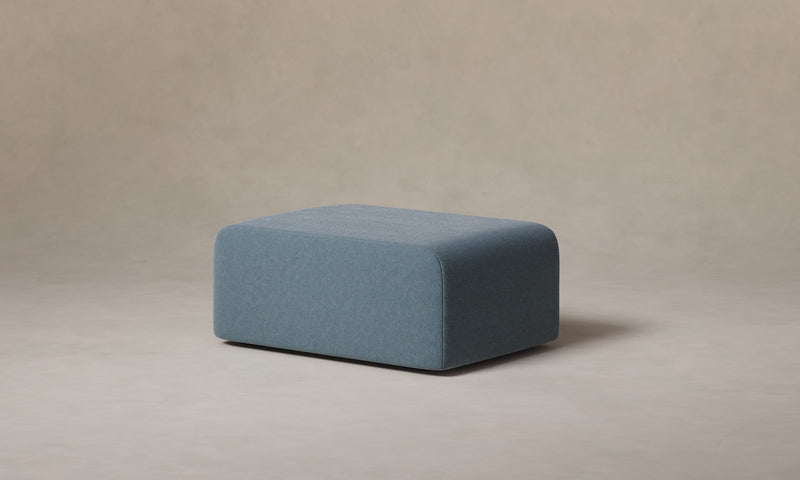 The Marcello Ottoman - Mohair Slate Blue