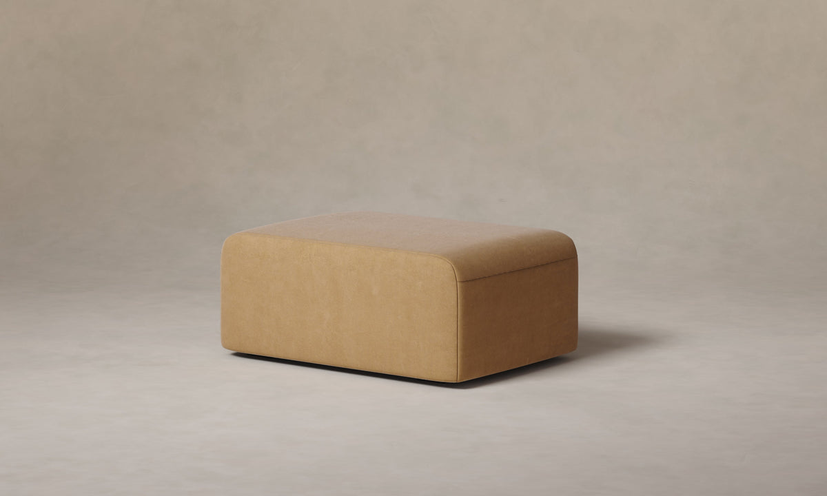 The Marcello Ottoman - Nubuck Leather Rye
