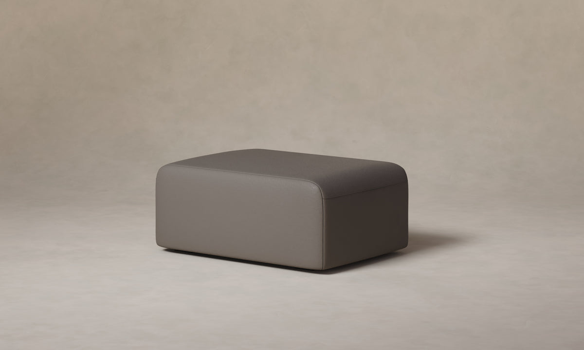 The Marcello Ottoman - Pebbled Leather Ash