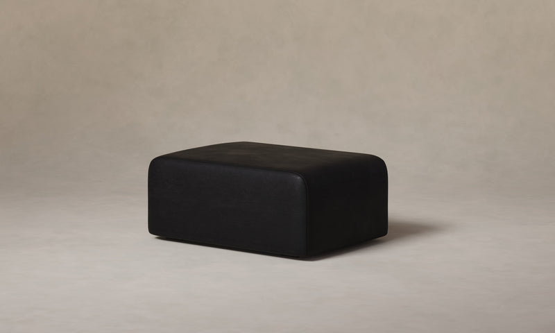 The Marcello Ottoman - Pebbled Leather Ink
