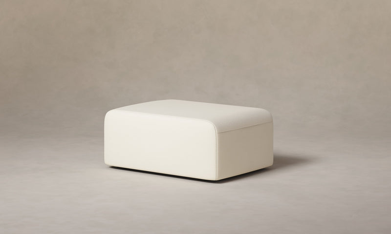 The Marcello Ottoman - Pebbled Leather Swan