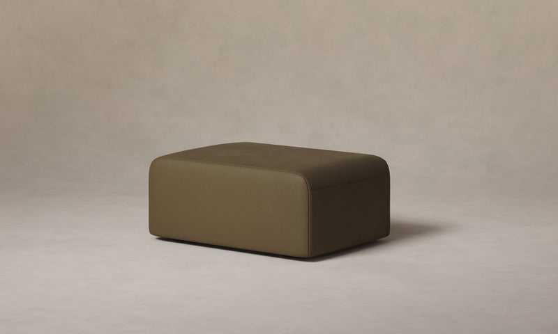 The Marcello Ottoman - Pebbled Leather Truffle