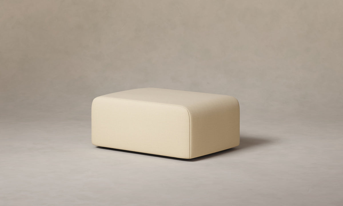 The Marcello Ottoman - Performance Linen Weave Flour
