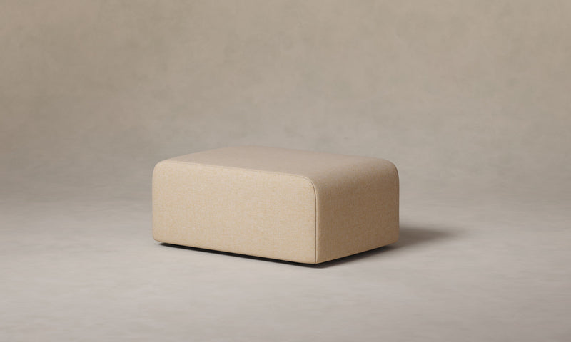 The Marcello Ottoman - Performance Linen Weave Pure White