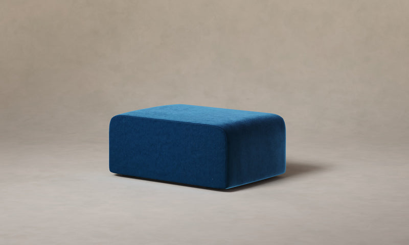 The Marcello Ottoman - Performance Velvet Sapphire