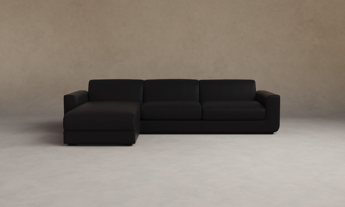 The Marcello Sectional - Costa Leather Jet
