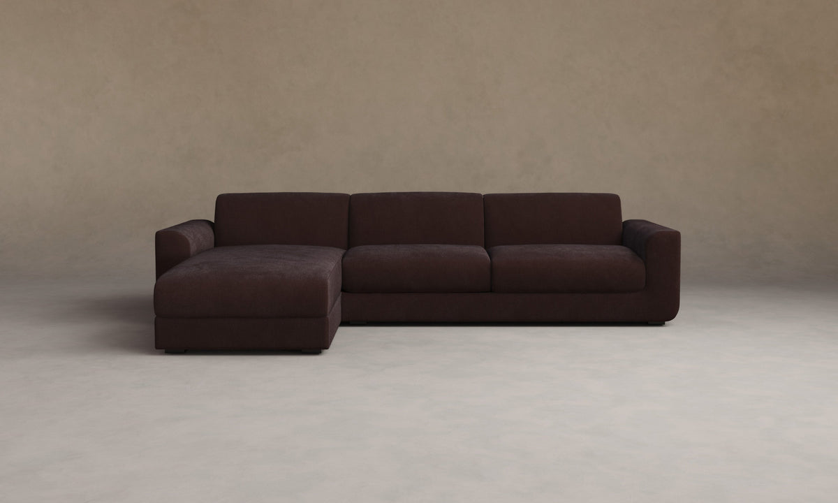 The Marcello Sectional - Marled Alpaca Velvet Molasses