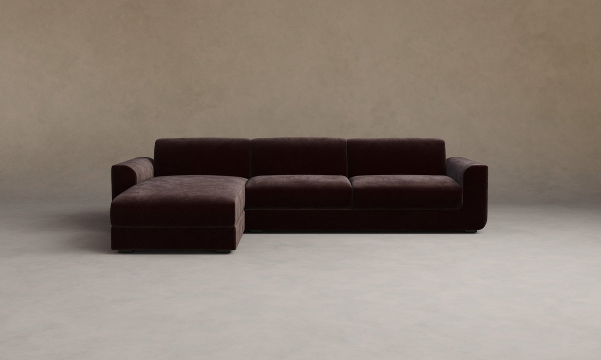 The Marcello Sectional - Mohair Crimson