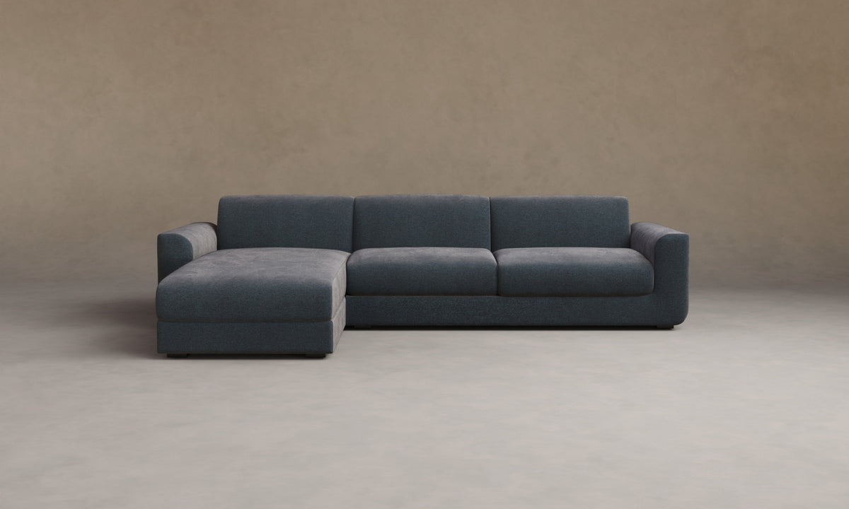 The Marcello Sectional - Mohair Slate Blue