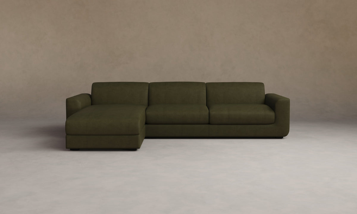 The Marcello Sectional - Nubuck Leather Artichoke