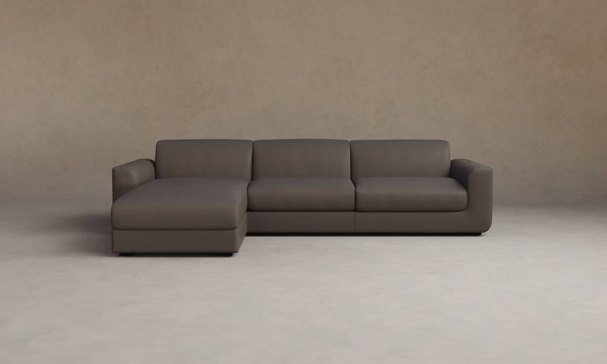 The Marcello Sectional - Pebbled Leather Ash