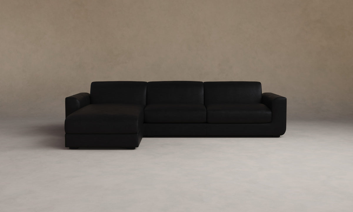 The Marcello Sectional - Pebbled Leather Ink