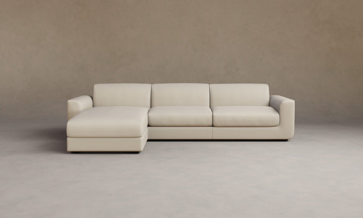The Marcello Sectional - Pebbled Leather Swan