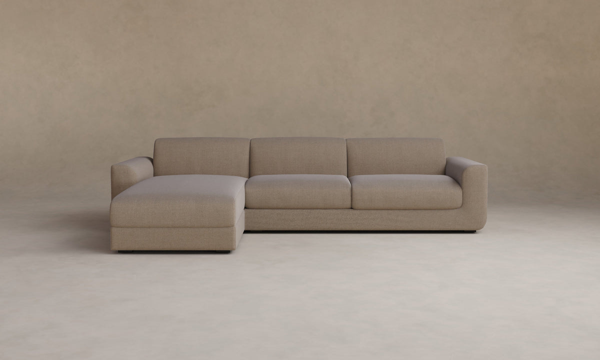 The Marcello Sectional - Performance Textural Weave Earthen
