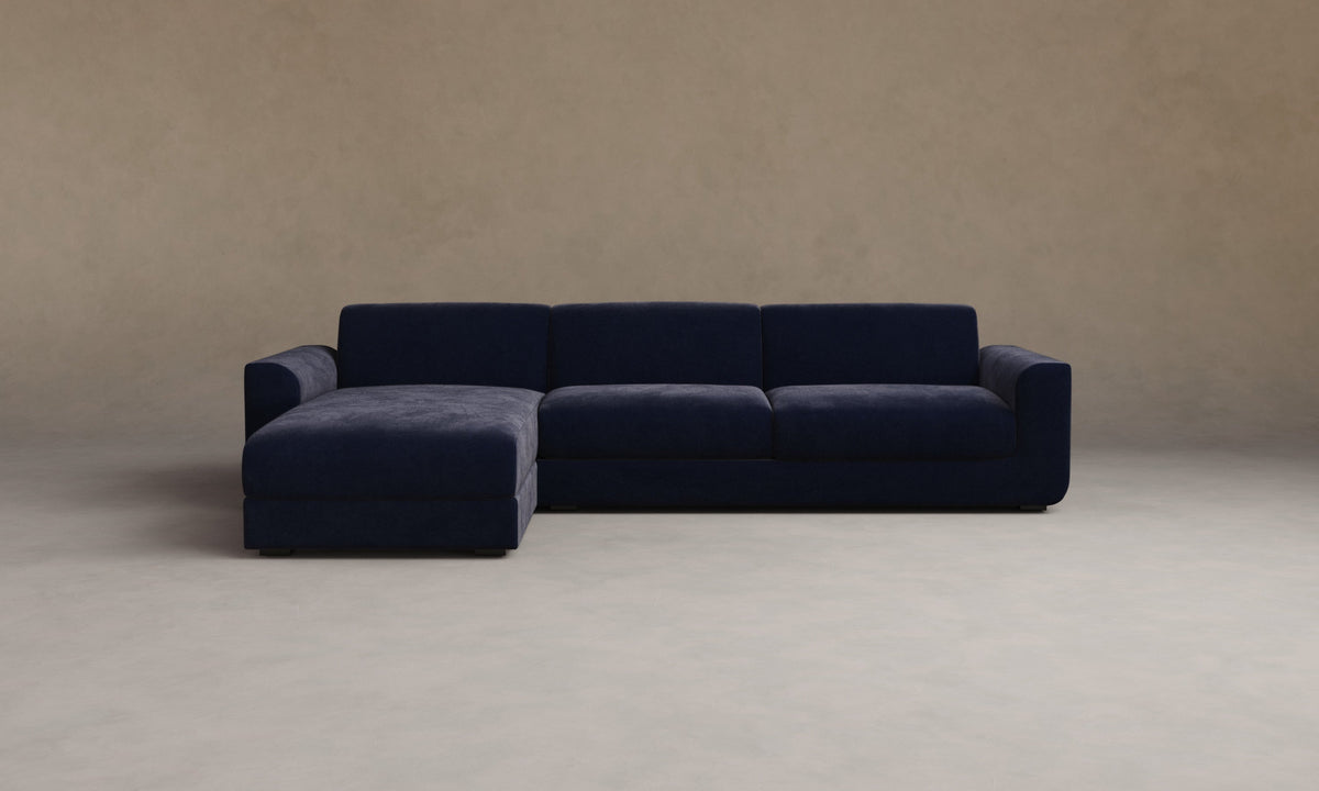 The Marcello Sectional - Performance Velvet Midnight