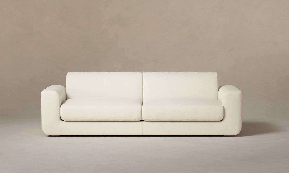 The Marcello Sofa - Pebbled Leather Swan