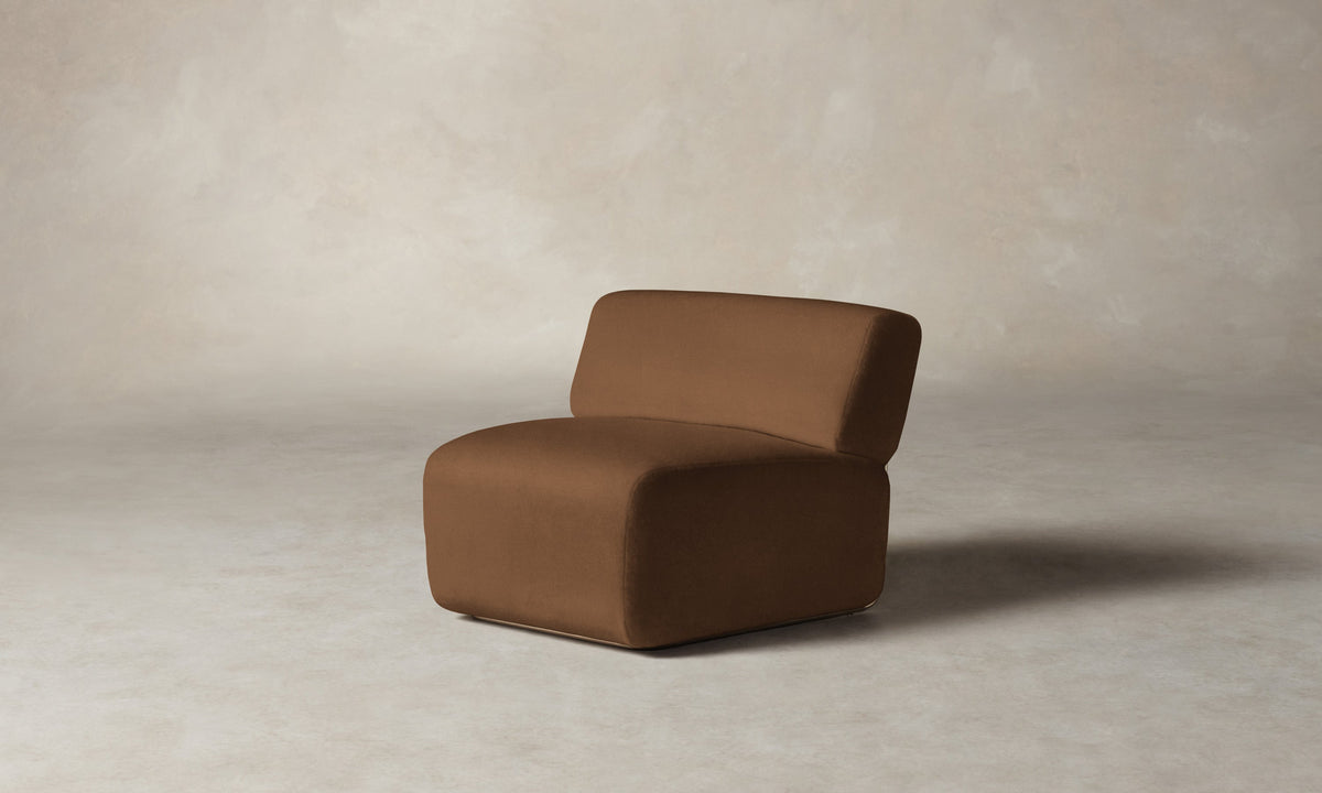 The Miles Modular Chair - Marled Alpaca Velvet Whiskey