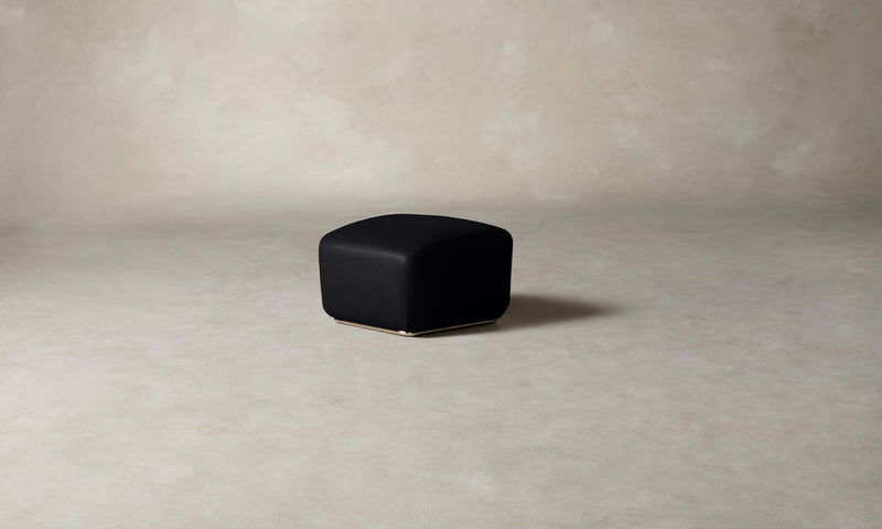 The Miles Ottoman - Costa Leather Jet