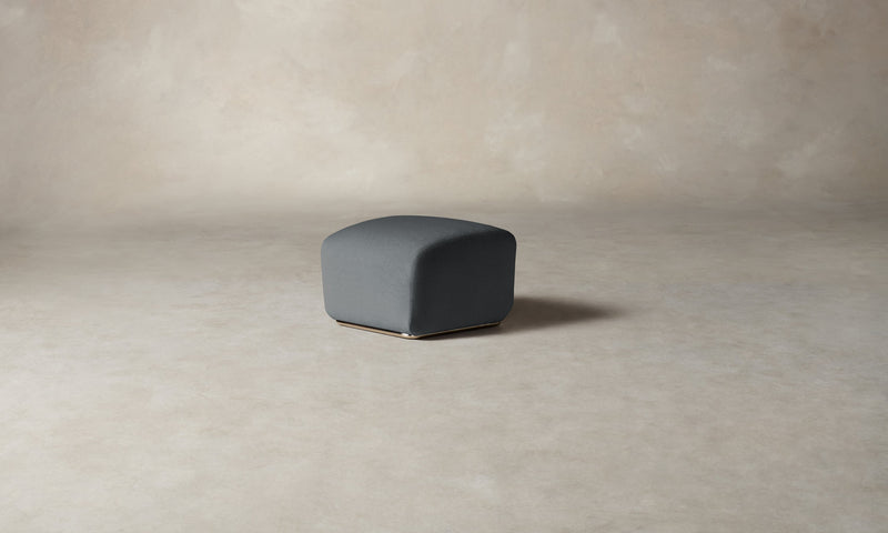 The Miles Ottoman - Marled Alpaca Velvet Basalt