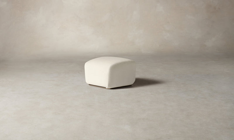 The Miles Ottoman - Marled Alpaca Velvet Porcelain