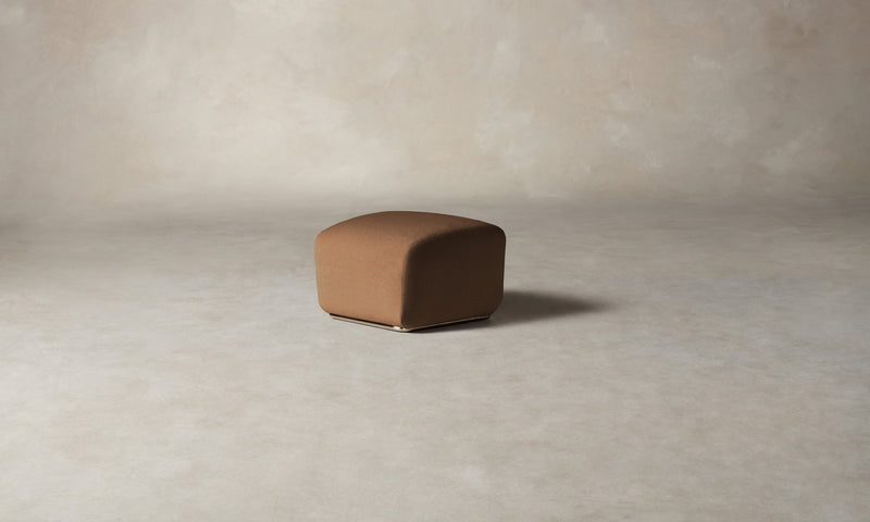 The Miles Ottoman - Marled Alpaca Velvet Whiskey