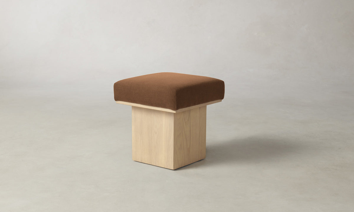 The Mulberry Ottoman - Marled Alpaca Velvet Whiskey