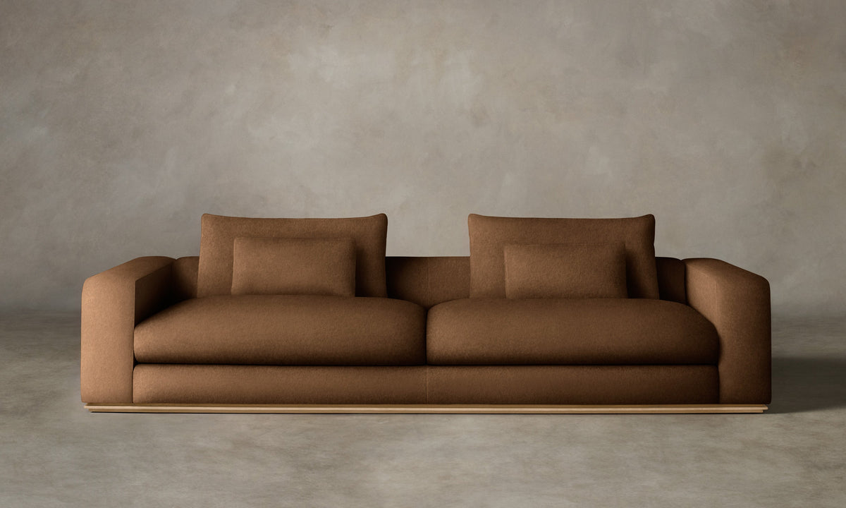 The Nicola Sofa - Marled Alpaca Velvet Whiskey